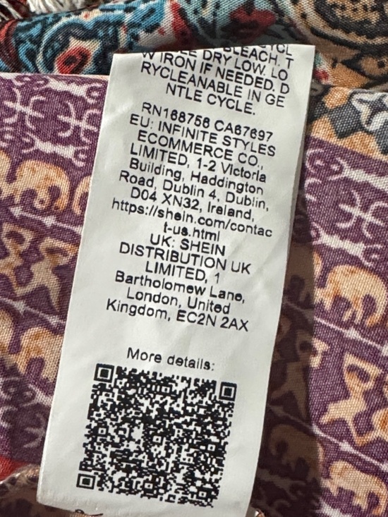 SHEIN Red Multi-Color Boho Midi Dress with Fringe - Picture 6 of 10